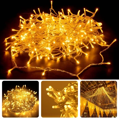 Afbeelding van Cheqo® Kerstverlichting Kerstboomverlichting Kerstlampjes Warm Wit 480 LED 36m Transparant Snoer Energiezuinig &amp; Waterdicht