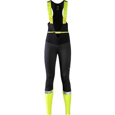 Afbeelding van Lange Fietsbroek Gore Ability Thermo Dames maat S Zwart fluogeel