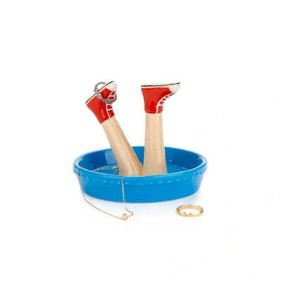Afbeelding van Happy Legs Sieradenschaaltje Blauw/gympen