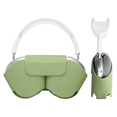 Afbeelding van kwmobile cover voor over ear koptelefoon geschikt Apple AirPods Max Van polyester In pastelgroen