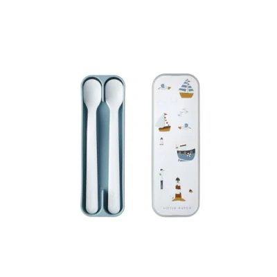 Afbeelding van Mepal Mio babylepel Set van 2 Lange steel Kinderservies Sailors Bay