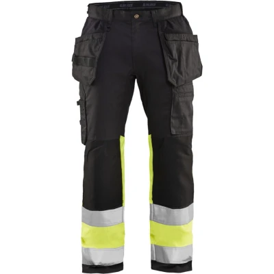 Afbeelding van Blaklader High Vis werkbroek met stretch 1558 1811 Zwart/High Geel