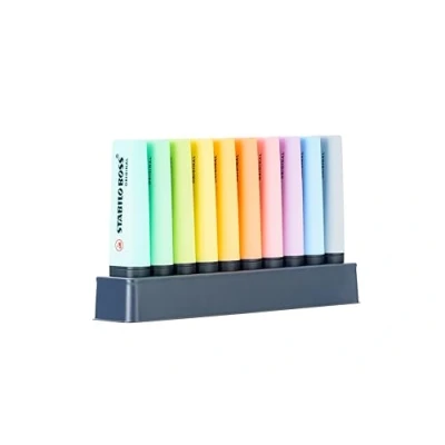 Image de Surligneur STABILO BOSS ORIGINAL Set de bureau x 10 surligneurs 100% pastel