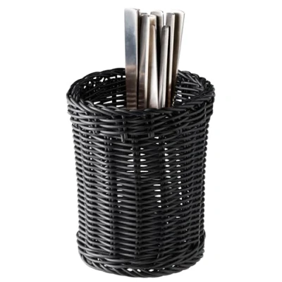 Afbeelding van &quot;Bestekmandje &quot;&quot;economic&quot;&quot;, \xf812 x h15 cm, zwart, set van 2 stuks&quot;