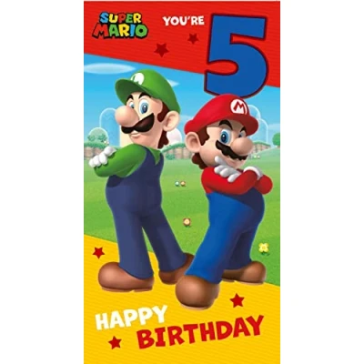 Image de Danilo Promotions Limited carte d&#039;anniversaire pour 5e anniversaire, Super Mario anniversaire