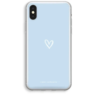 Afbeelding van Case Company® hoesje geschikt voor iPhone X Klein Hart Blauw Soft Cover Telefoonhoesje Bescherming aan alle Kanten en Schermrand