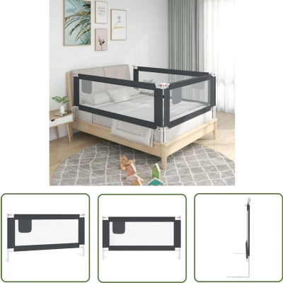 Afbeelding van vidaXL Bedhekje peuter 160x25 cm stof donkergrijs