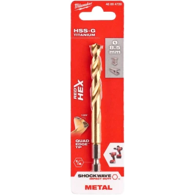 Afbeelding van Milwaukee Metaalboor Hss g Tin Red Hex Shockwave 8.5 Mm