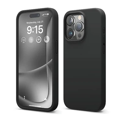 Afbeelding van elago Liquid siliconen hoes, compatibel met iPhone 15 Pro, premium siliconen, volledige bescherming [4 laagse schokbestendige structuur], zachte microvezelvoering