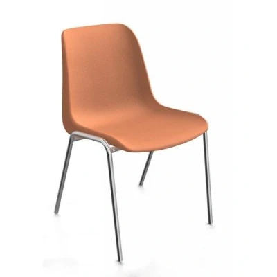 Afbeelding van Kantinestoelen Rome kunststof stapelbaar oranje koppelbaar