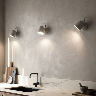 Afbeelding van Wandlamp Angle, met tuimelschakelaar, grijs