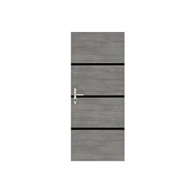 Afbeelding van Nordlinger Pro Renovatieset voor binnendeur, agaatgrijs, 890512, 4 fineervellen 85 x 50 cm en 3 zwarte profielen 2