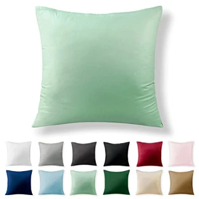 Afbeelding van Alreya 100% katoen versterkt kussensloop 50 x cm met YKK ritssluiting Hypoallergeen zonder chemische stoffen Groen