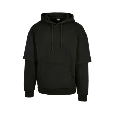 Afbeelding van Urban Classics Doublesleeve Hoodie, Heren, Maat: Large, Black