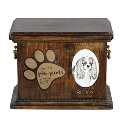 Afbeelding van Persoonlijke urn hond voor Cavalier King Charles Spaniel met foto