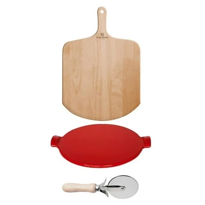 Afbeelding van Emile Henry Pizza set Grand Cru (steen Ø37cm+schep+snijder)