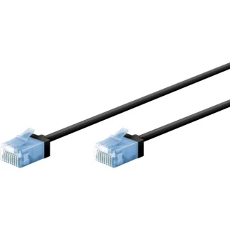 Afbeelding van UTP CAT6A Slimline 10 Gigabit Netwerkkabel CU Ultraflex meter Zwart