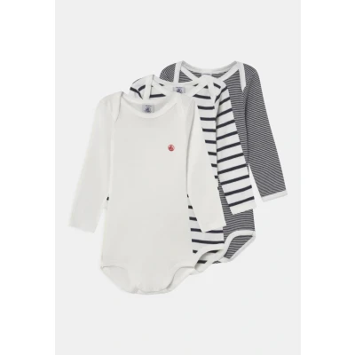 Afbeelding van Petit Bateau JongensMeisjes Romper met print in 3 pack de kleur Donkerblauw, maat: 86