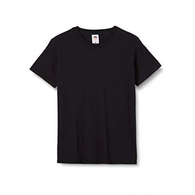 Afbeelding van Fruit of the Loom T shirts van zwaar katoen hoge kwaliteit, zwart.