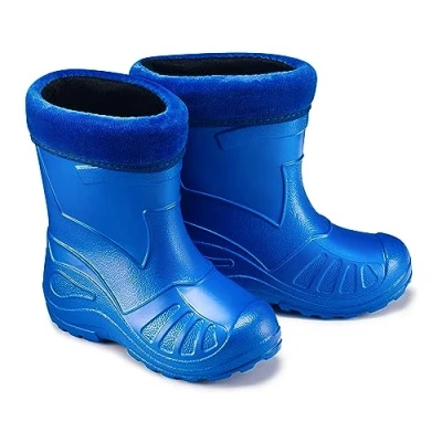 Afbeelding van ESTRO regenlaarzen voor meisjes kinderen, jongens, regenlaarzen, gevoerd, regenschoenen, rubber, K050, Blauw