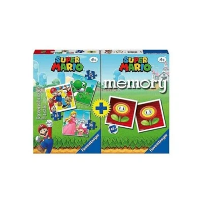 Afbeelding van Ravensburger Multipack Super Mario, Memory® 48 kaarten + 3 puzzels voor kinderen van 25/36/49 stukjes, 4+ jaar
