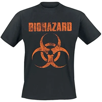 Afbeelding van Biohazard Logo Heren T shirt Korte Mouwen Zwart, Regular/Standaard Fit, zwart.