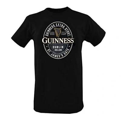 Afbeelding van Guinness T shirt met extra buitenlands label, zwart.