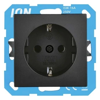 Afbeelding van Stopcontact ION Industries V1/J1 (Inbouw, Randaarde, Mat zwart)