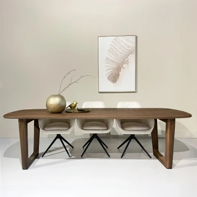 Afbeelding van Livingfurn Eetkamertafel Cortez Bruin Mangohout 270 cm