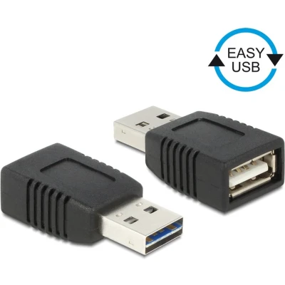 Afbeelding van DeLOCK 65520 kabeladapter/verloopstukje USB 2.0 A Zwart