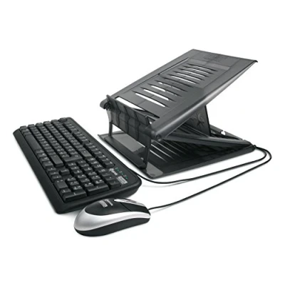 Afbeelding van Hamlet Tiramisu platform kit voor notebook met toetsenbord en usb muis, Notebookstandaard, Zwart