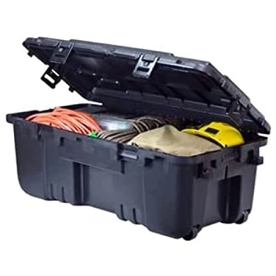 Afbeelding van PLANO Scharnierende sportbox, zwart, maat L/102 l, opbergdoos van militaire kwaliteit met klapdeksel, zeer robuust voor camping en leger