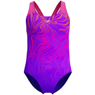 Afbeelding van Speedo eco dig placem splashb pur/pin in de kleur paars.