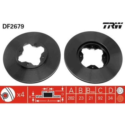 Afbeelding van Trw Remschijf DF2679