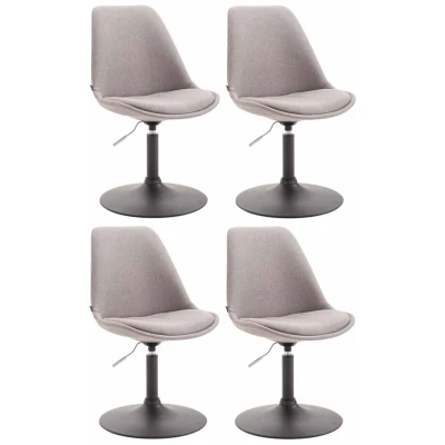 Image de CLP Lot de 4 Chaises salle à manger Maverick tissu avec pied trompette , Gris/Noir