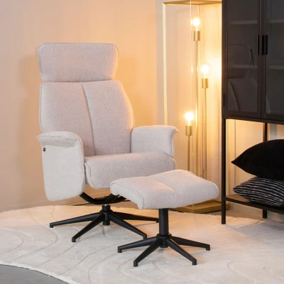 Afbeelding van LABEL51 Fauteuil Verdal Naturel Boucle Incl. Ottoman