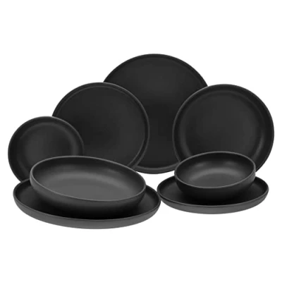 Afbeelding van CreaTable, 10524 Serie Uno Black Servies 8 delig