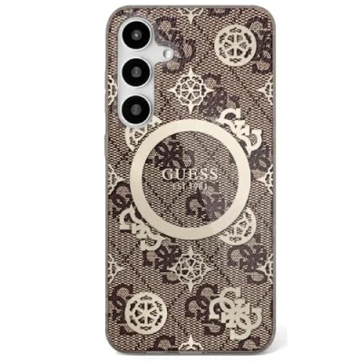 Afbeelding van Guess 4G Peony Pattern Case für Samsung Galaxy S25 brown (Samsung S25), Smartphonehoes, Bruin