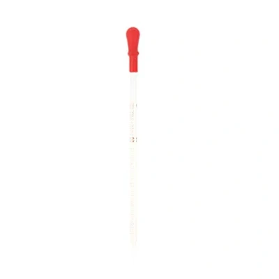 Afbeelding van Pipette graduée en verre avec bouchon caoutchouc pour laboratoire, compte gouttes, 1 ml