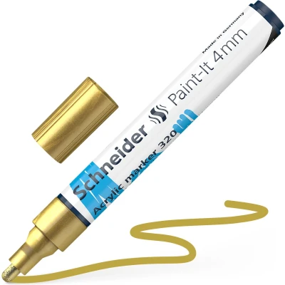 Afbeelding van Acryl Marker Schneider Paint it 320 4mm goud
