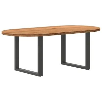 Afbeelding van vidaXL Eettafel 200x100x74 cm ovaal massief eikenhout lichtbruin