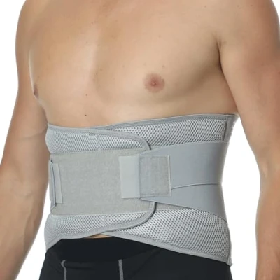 Afbeelding van NEOtech Care Lendengordel Verstelbare compressie Ademend Voor sportschool, houding, gewichtheffen en werk Grijs (XL)