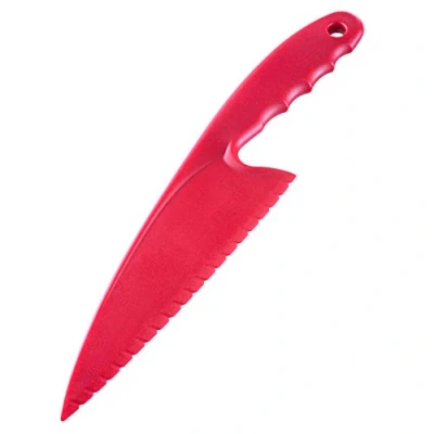 Afbeelding van Taartmes en taartschep, extra groot, lengte: 29 cm, kunststof, rood, 30312270