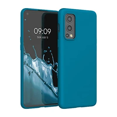 Afbeelding van kwmobile telefoonhoesje geschikt voor OnePlus Nord 2 5G Hoesje smartphone Back cover in Caribisch blauw