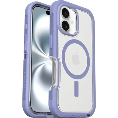Image de OtterBox Defender Series XT Coque de protection pour téléphone portable robuste compatibilité avec MagSafe plastique violet crépuscule Denver Apple iPhone 16