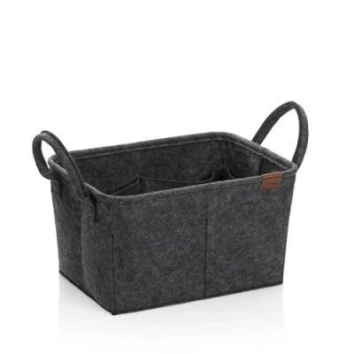 Afbeelding van Mand, 35 x 25 cm, Vilt, Donkergrijs Kela Fay