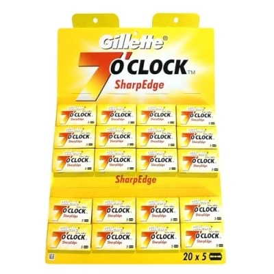 Afbeelding van Gillette double edge scheermesjes 7 O&#039;Clock SharpEdge 100 stuks