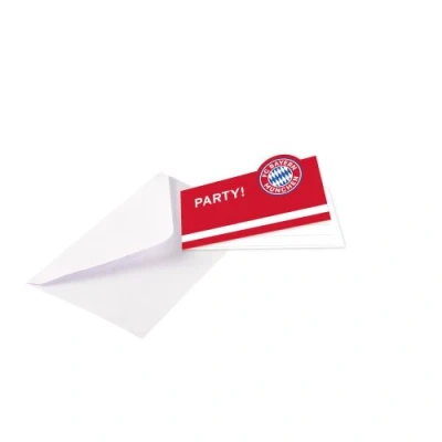 Image de Amscan invitations Bayern Munich 14x8 cm carton rouge 8 pièces