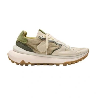 Afbeelding van Satorisan Chacrona Metta Lino Whitewisp Casual Sneakers Mannen Vintage Leer en linnen Kleur Algue Maat 45