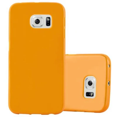 Afbeelding van Cadorabo Hoesje geschikt voor Samsung Galaxy S6 EDGE in JELLY GEEL Beschermhoes gemaakt van flexibel TPU silicone Case Cover